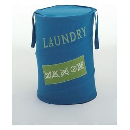 Cesto Porta Biancheria Co38 Azzurro Tessuto 58x38x38 Cm