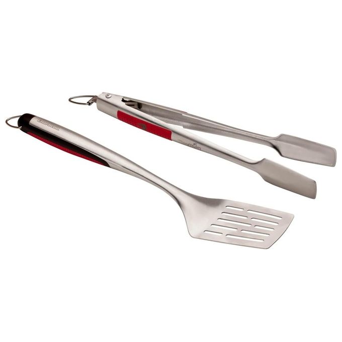 Char-Broil Set Utensili 2 Pezzi con Impugnatura Confortevole Acciaio Inox