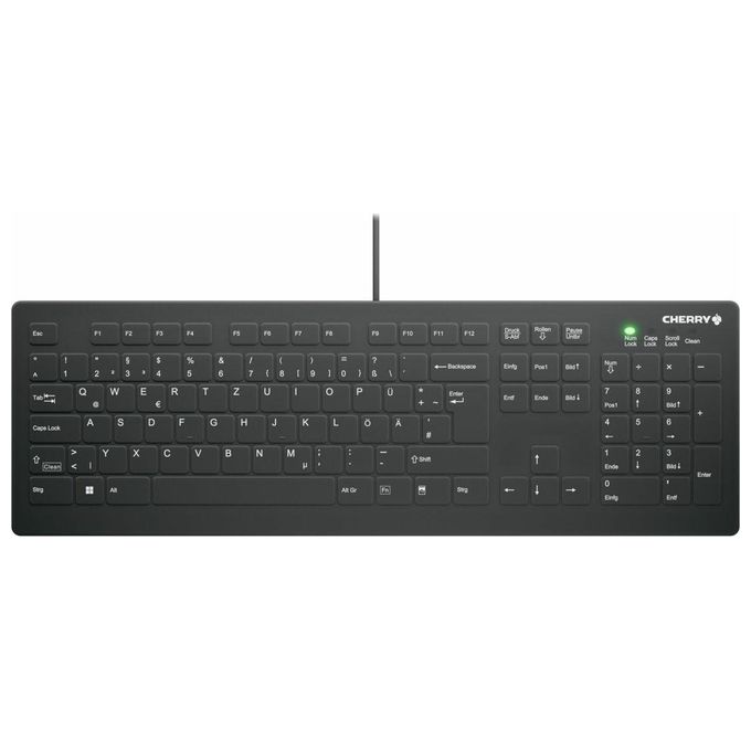 Image of Cherry AK-C8112 Tastiera Usb Qwertz Tedesco Nero Bianco
