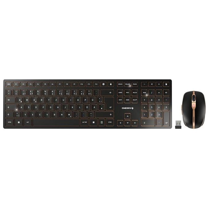 Image of Cherry DW 9100 SLIM Tastiera Mouse Incluso RF senza fili Bluetooth QWERTZ Tedesco Nero