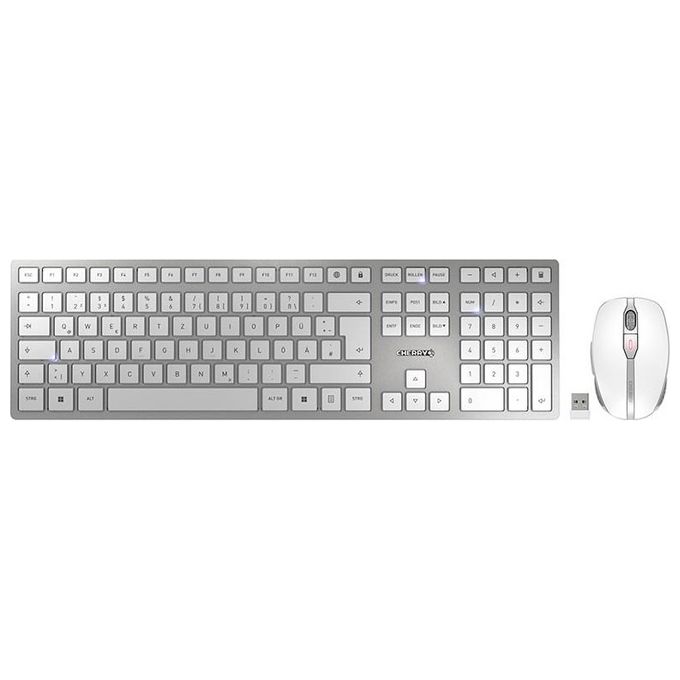 Image of Cherry DW 9100 SLIM Tastiera Mouse Incluso RF senza fili Bluetooth QWERTZ Tedesco Argento