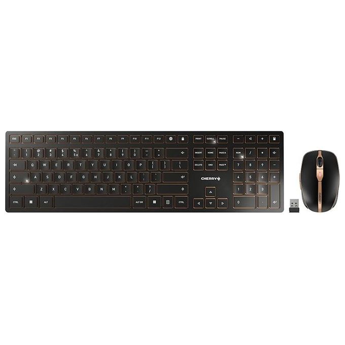 Image of Cherry DW 9100 SLIM Tastiera Mouse Incluso RF senza fili Bluetooth QWERTY Inglese US Nero