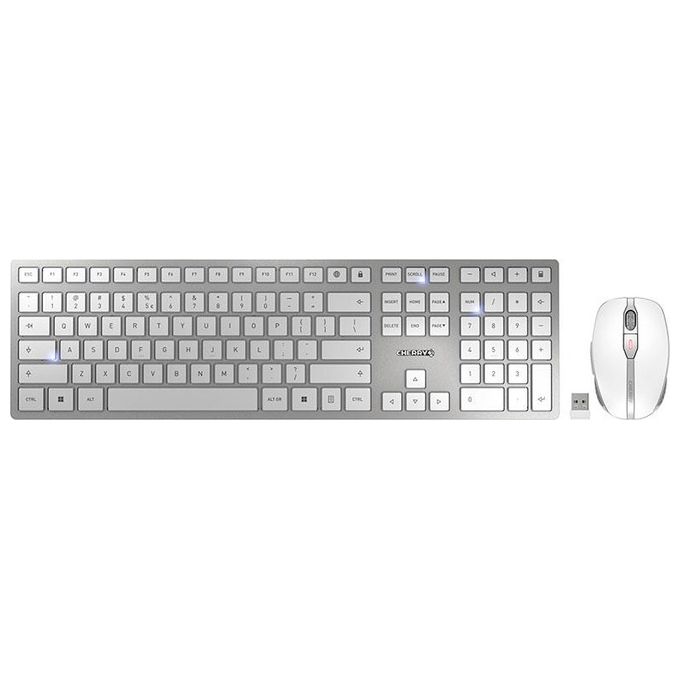 Image of Cherry DW 9100 SLIM Tastiera Mouse Incluso RF senza fili Bluetooth QWERTY Inglese US Argento