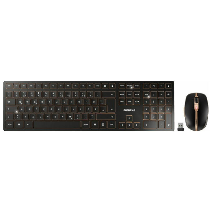 Cherry, Set Desktop DW 9100 Slim, Wireless, QWERTY Italiano, Nero Bronzo