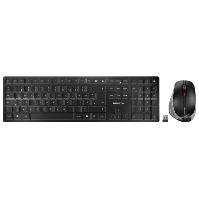 Image of Cherry DW 9500 SLIM Tastiera Mouse Incluso RF senza fili Bluetooth QWERTZ Tedesco Nero-Grigio