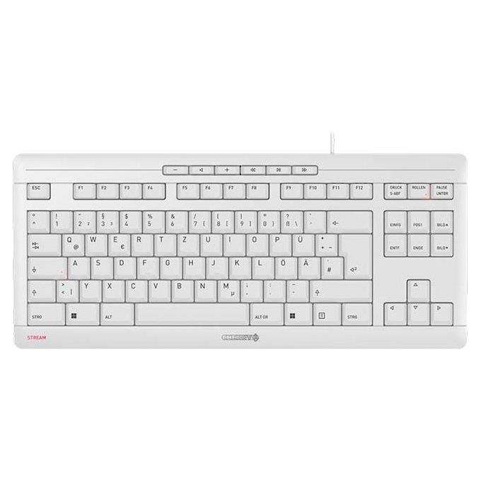 Image of Cherry STREAM KEYBOARD TKL Tastiera Usb Qwertz Tedesco Bianco