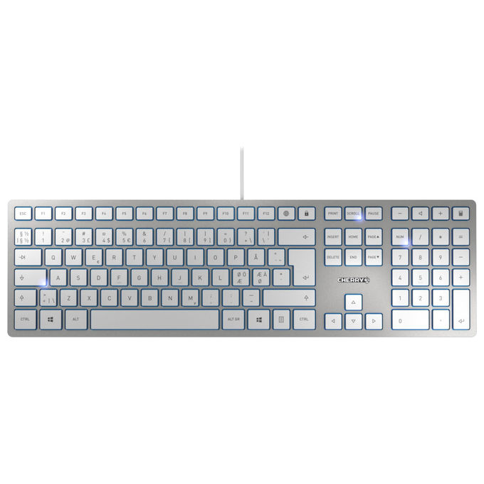 Cherry JK-1600PN-1 Tastiera KC 6000 SLIM QWERTY Nordico USB Argento Bianco