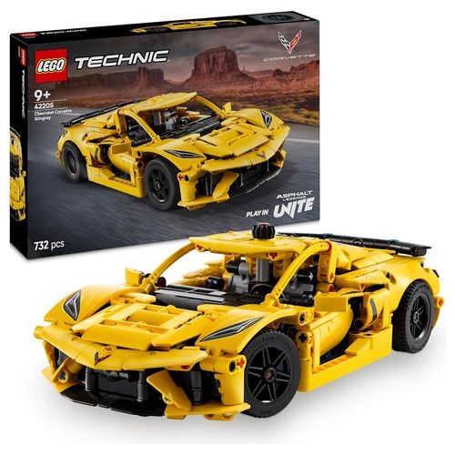 Technic Chevrolet Corvette Stingray - Modello di Auto da Corsa da Costruire, Giochi per Bambini e Bambine da 9 Anni in su Fan delle Macchine Giocattolo e dei Veicoli Sportivi con Funzioni 42205