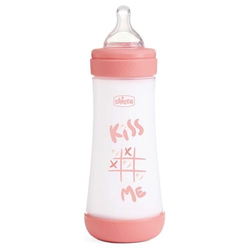Perfect 5 Biberon Anticolica Flusso Veloce 4m+ Tettarella Physio Silicone 300 ml colore Rosa