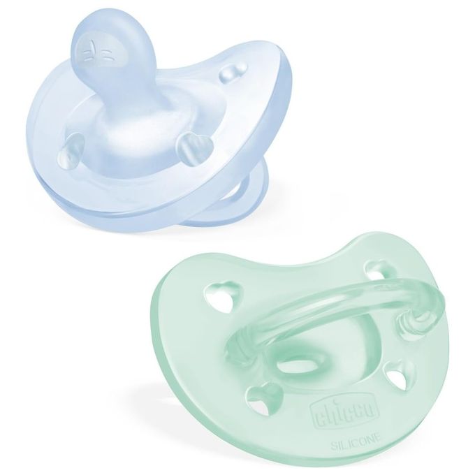 Image of Chicco Gommotto Chicco Physioforma 2 Pezzi Bimbo Soft 2-6m Verde e Azzurro