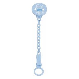 Porta Succhietto Clip con Catenella Azzurro