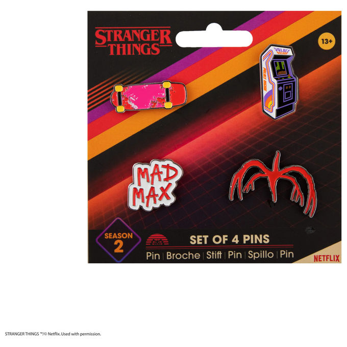 Cinereplicas 4895205618077 Stranger Things Set 4 Spille in Metallo Serie TV