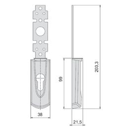 Cisa 07176620 Placca Esterna Interasse Maniglia 85