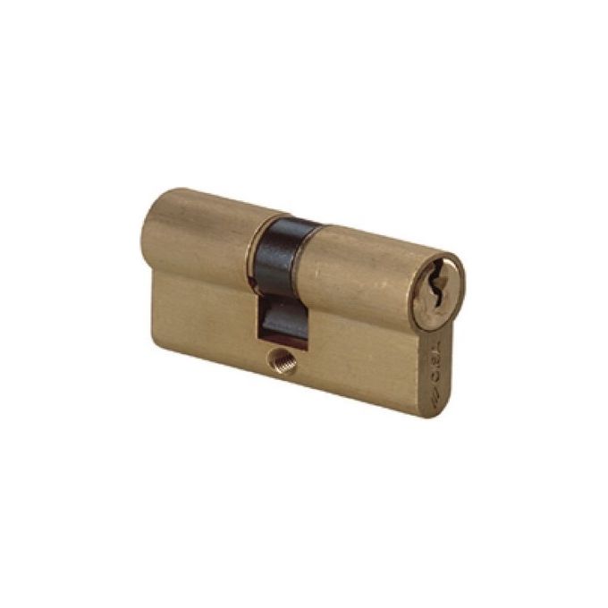 Cisa 0G300170Sx Cilindro Sagomato Chiave/Chiave C2000 30 X 50 = 80 Mm Chiave Piatta Cifratura Kd Ottone Satinato