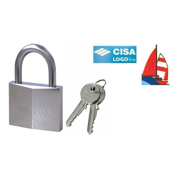Image of Cisa 21710500 Lucchetto Ad Arco Inox Mm 50 Chiave Piatta Cifratura Kd
