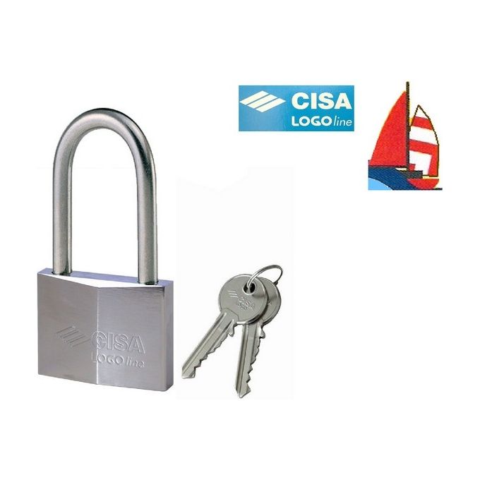 Image of Cisa 21711400 Lucchetto Ad Arco Lungo Mm 40 Chiave Piatta Cifratura Kd