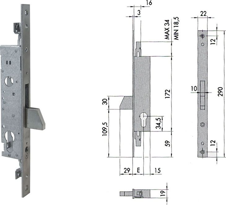 Cisa 46220-25 Serratura S/c.catenaccio