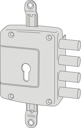 Cisa 56162602 Serratura Applicare A Cilindro Triplice E 64 Sx 4 Catenacci Interasse 32