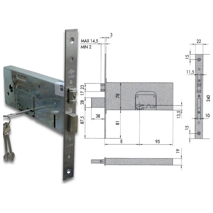 Cisa 57360-100 Serratura Rullo