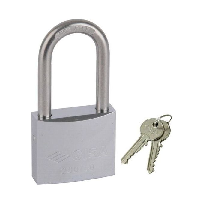 Image of Cisa Lucchetto Ottone Mm 40 Arco Inox Lungo