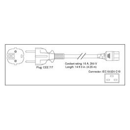Cisco CAB-AC-2500W-EU= Cavo di Alimentazione Nero 4.26mt CEE7/7 Accoppiatore C19