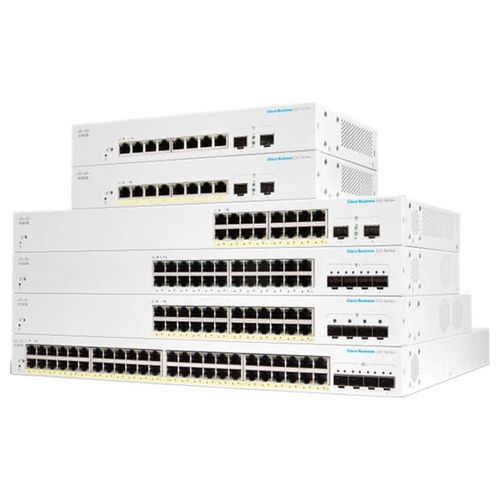 Cisco CBS220-48FP-4X-EU Switch di Rete Gestito 48 Porte L2 Gigabit Ethernet 10/100/1000 Supporto Power over Ethernet Bianco
