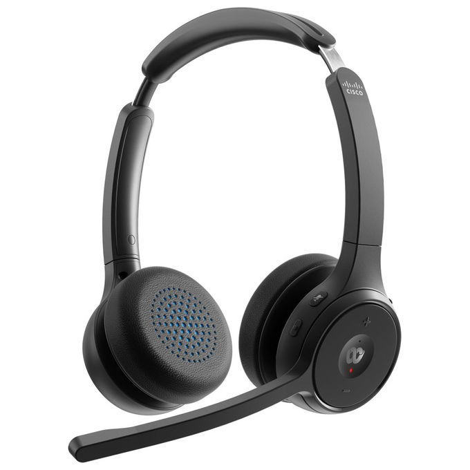 Cisco HS-WL-722-BUNA-C Cuffie 722 Bluetooth Biaurale Wireless Nero Carbonio con Adattatore USB-A