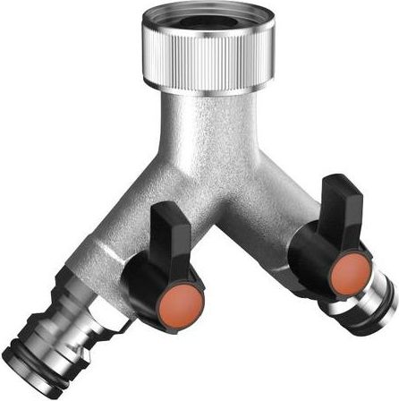 Claber Presa Rubinetto a 2 Vie Regolabili Presa 3/4'' 20-27mm Ottone Cromato Metal-Jet