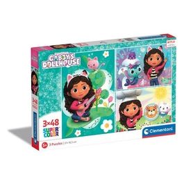 Clementoni 3 Puzzle da 48 Pezzi Gaby's Dollhouse