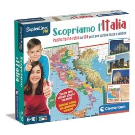 Clementoni Gioco Educativo Sapientino Scopriamo l'Italia Smart Puzzle