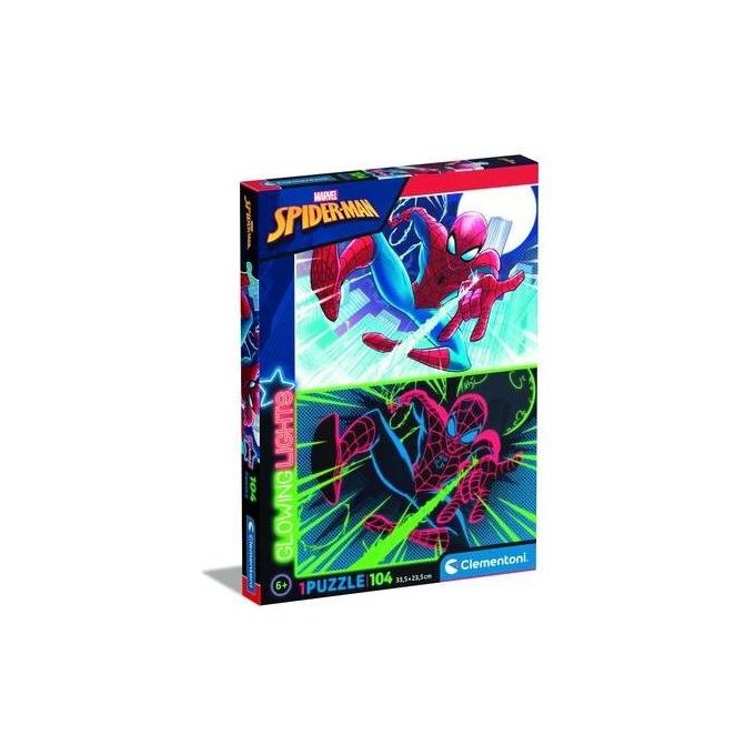 Clementoni Glowing Lights Puzzle 104 Pezzi Spider Man