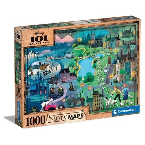 Clementoni Puzzle da 1000 Pezzi Story Maps La Carica dei 101