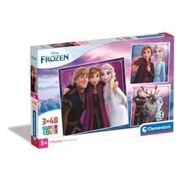 Puzzle Frozen Tris Supercolor 3x48 Pezzi