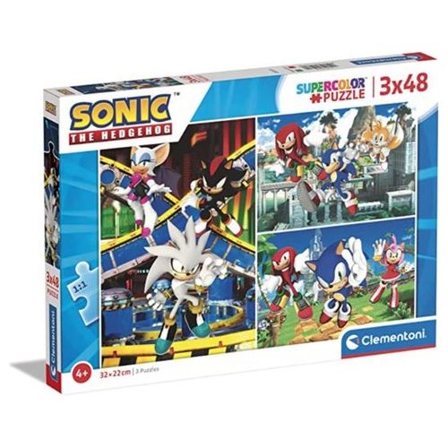Clementoni Sonic Supercolor Puzzle 3x48 Pezzi