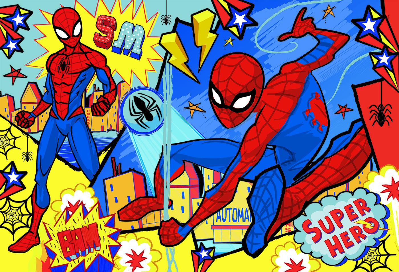 Clementoni Marvel Spiderman Supercolor - Puzzle 24 Pezzi per