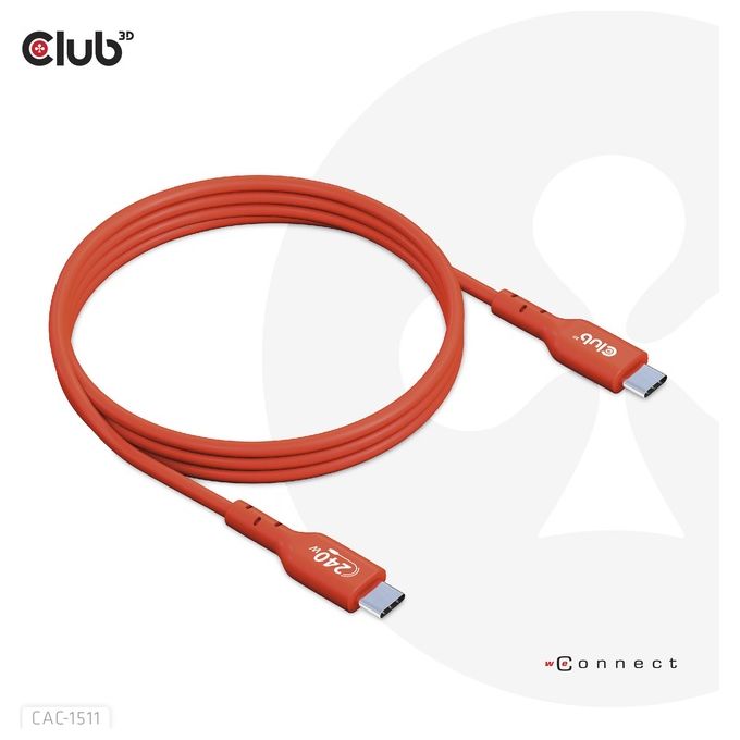 CLUB3D CAC-1511 Cavo USB 1mt USB 2.0 USB C Arancione