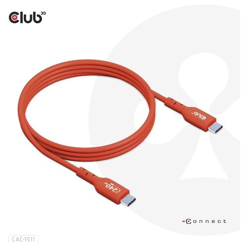 CLUB3D CAC-1511 Cavo USB 1mt USB 2.0 USB C Arancione