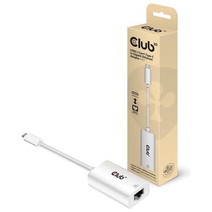 Club3d CAC-1519 Active Adapter Usb Type-C 3.1 Gen 1M a 1Gb Ethernet F