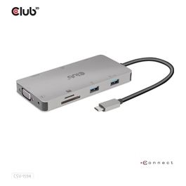 Club3d CSV-1594 Replicatore di Porte e Docking Station per Laptop Usb 3.2 Gen 1 Type-C Nero/Grigio