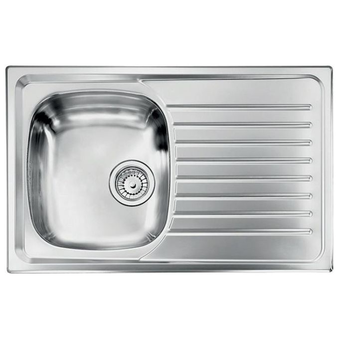 CM 010441SCSSX Serie Siros Lavello Acciaio Inox Satinato da incasso F3'' Gocciolatoio a Destra 1 Vasca 79X50cm