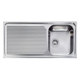 CM 011045DCSSX Serie Aurora 3" Lavello Acciaio inox satinato da incasso Gocciolatoio a Sinistra 1 Vasca 101X50cm