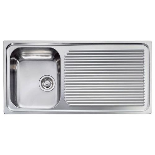 011045SCSSX Serie Aurora Lavello Acciaio inox satinato da incasso Gocciolatoio a Destra 1 Vasca 101X50cm
