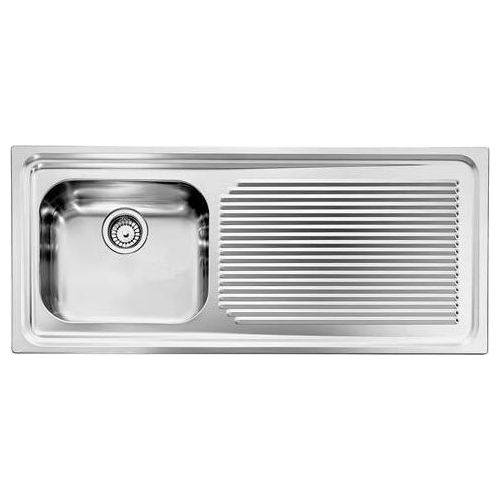 CM 011046SCSSX Serie Aurora 3" Lavello Acciaio inox satinato da incasso Gocciolatoio a Destra 1 Vasca 116X50cm