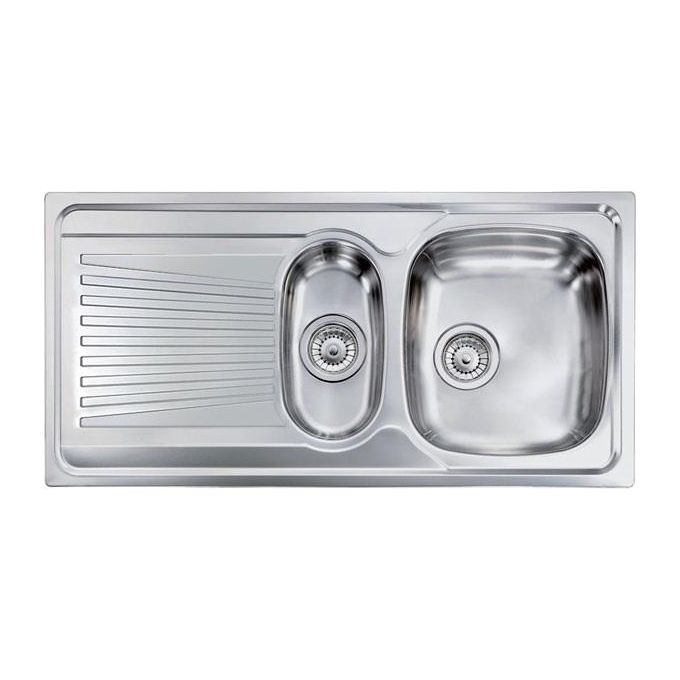 CM 011545DCSSP Serie Mondial 3'' Lavello Acciaio inox satinato da incasso Gocciolatoio a Sinistra 2 vasche 100X50cm