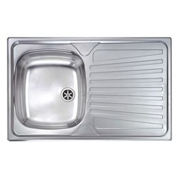 CM 011551SCSSX Serie Mondial 3" Lavello Acciaio inox prelucidato da incasso Gocciolatoio a Destra 1 Vasca 79X50cm