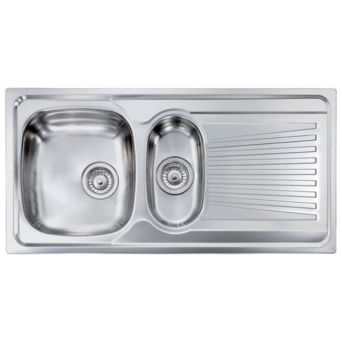CM 011555DCSSP Serie Mondial 3'' Lavello Acciaio Inox  da Incasso Gocciolatoio a Sinistra 2 vasche 100X50cm