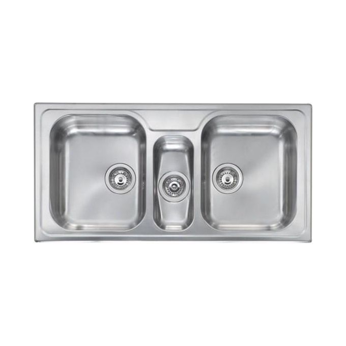 CM 011646XCSSP Serie Matico 3'' Lavello Acciaio Inox Satinato da incasso 3 Vasche 100X50cm