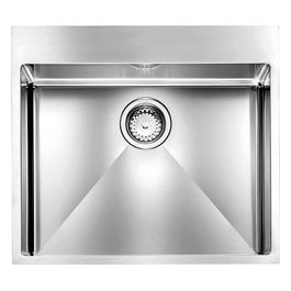 012044XCSSP Serie Filoraggiato Mix 3" Lavello Acciaio inox satinato da Incasso Slim 1 Vasca 57x50cm