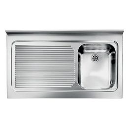 CM 031135DCSSX Serie IX Rossana Appoggio Lavello Acciaio inox da incasso  Gocciolatoio a Sinistra 1 Vasca 105X60cm