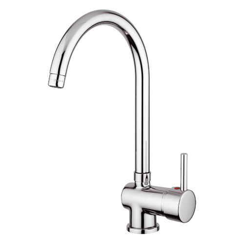 9208MISCCRM ACQUAMIX Miscelatore Cucina con Canna Girevole 360° in Ottone e Acciaio colore Cromato